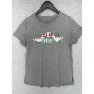 Friends Central Perk Womens T-Shirt Size Large Gray Short Sleeve